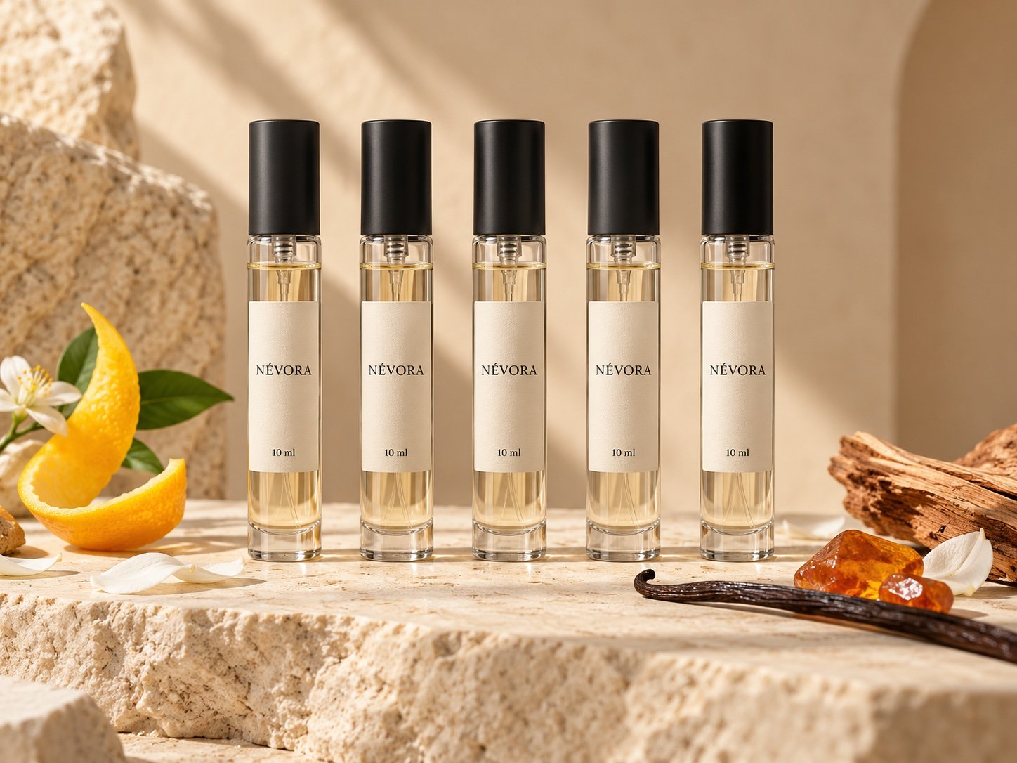 Cinq décants de 10 ml