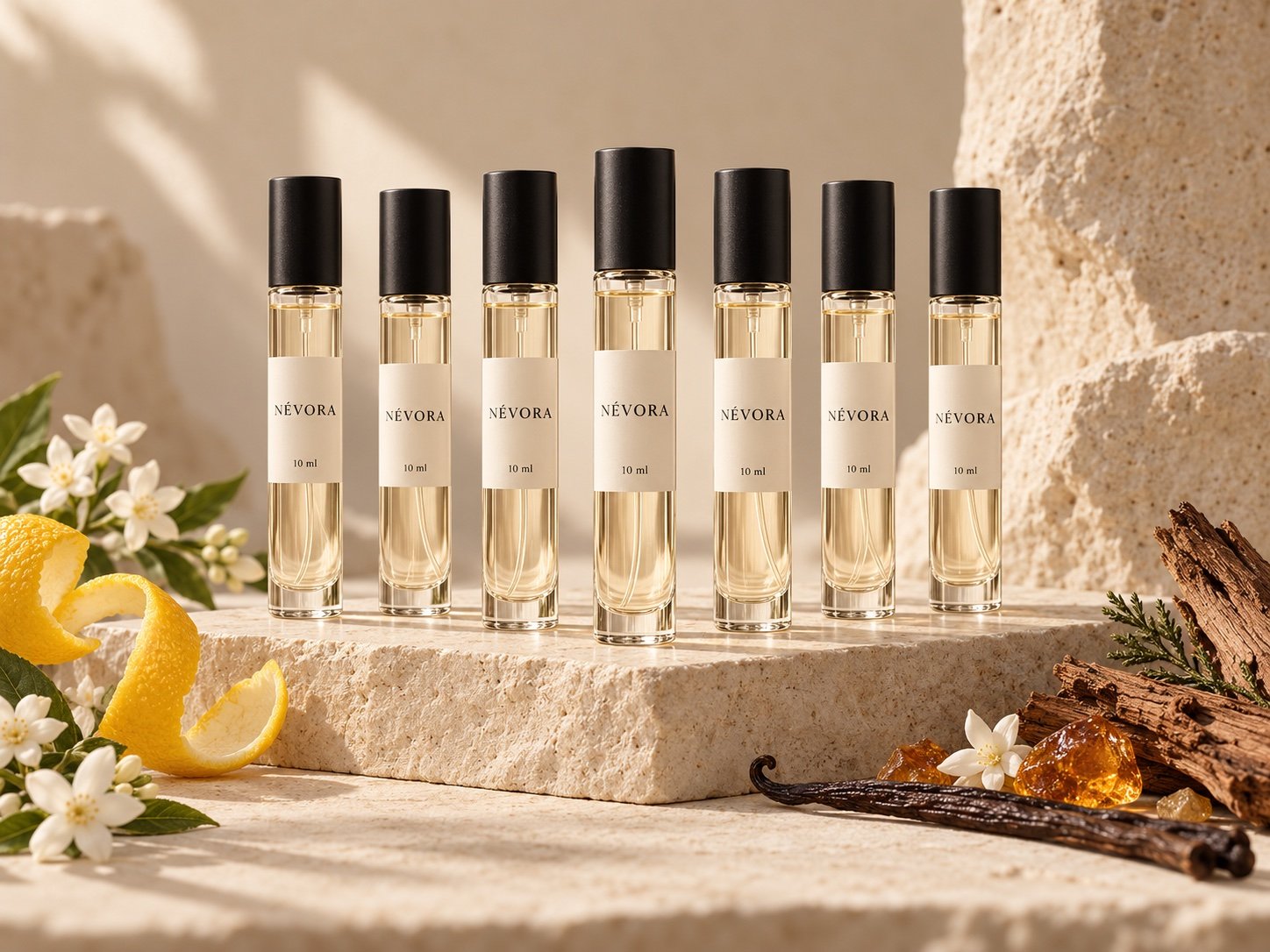 Sept décants de 10 ml